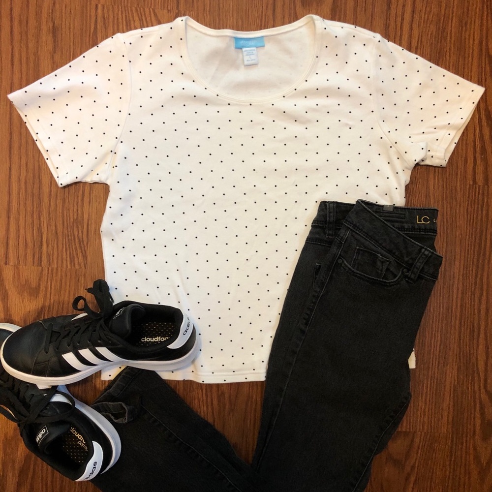 Jennifer Moore Cropped Polka Dot Tee